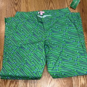 Lilly Pulitzer Elaine Cropped Pants Sword Print